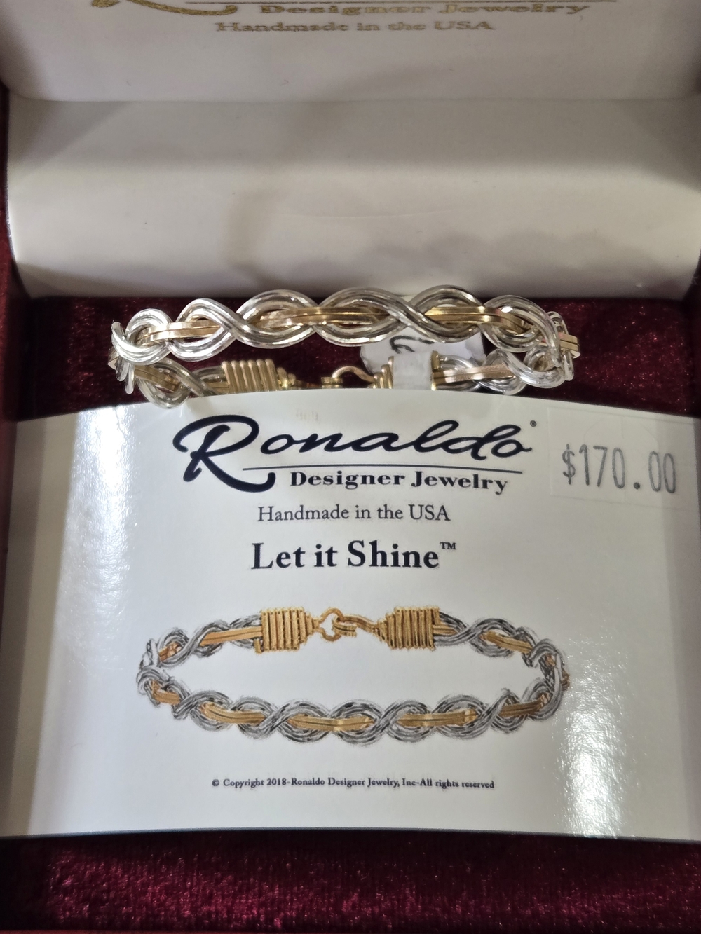 Ronaldo Two-Tone Braided Bracelet in Silver & Gold Toned
